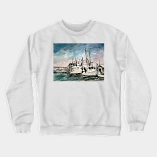 boats nautical art print Crewneck Sweatshirt